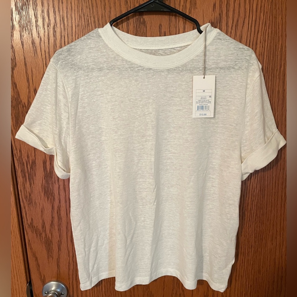 A New Day white linen tee shirt
